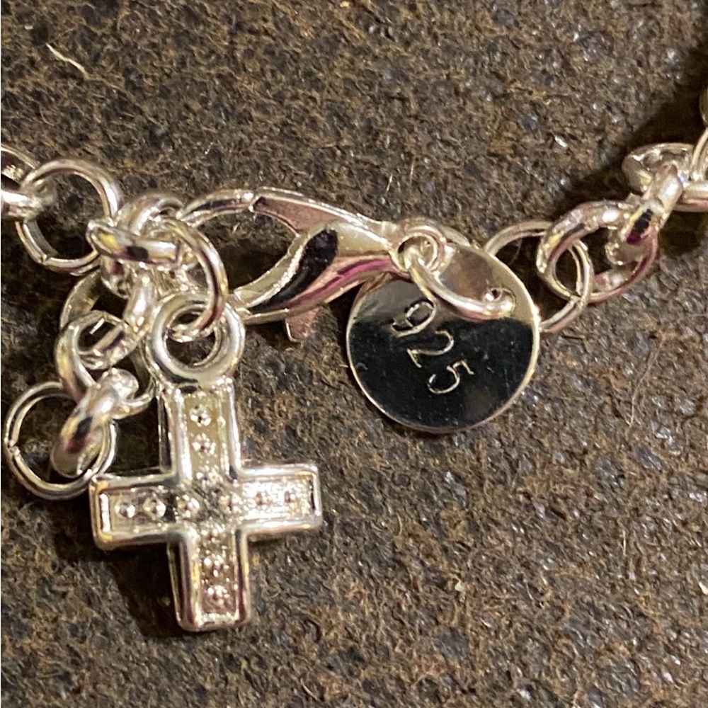 .925 Sterling Silver 13 Charms Bracelet - Picture 2 of 8